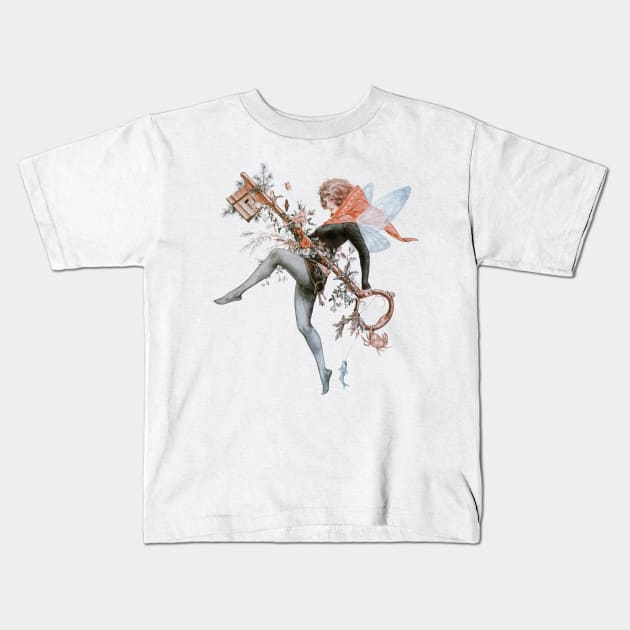 Fairy Celebrating Spring Kids T-Shirt by VintageArtwork